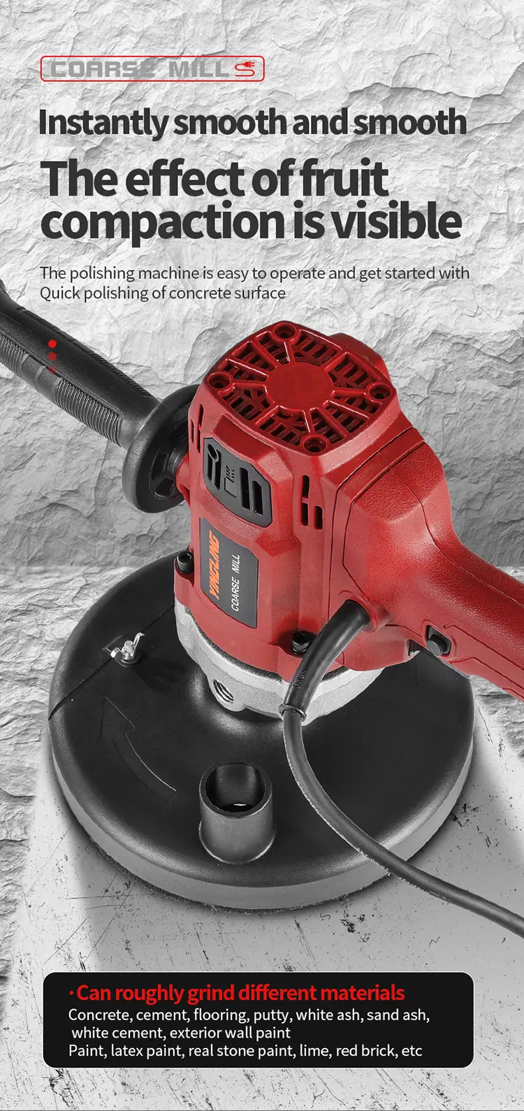 ‌Straight-Handle Cement Block Grinder